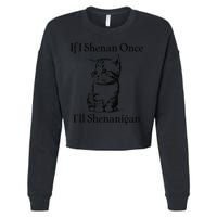 If I Shenan Once ILl Shenanigan Cute Cat St Patricks Day Cropped Pullover Crew