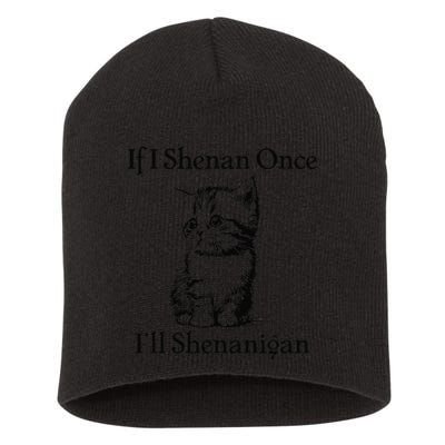 If I Shenan Once ILl Shenanigan Cute Cat St Patricks Day Short Acrylic Beanie