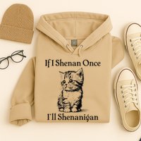 If I Shenan Once ILl Shenanigan Cute Cat St Patricks Day Hoodie