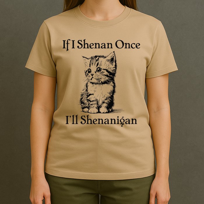 If I Shenan Once ILl Shenanigan Cute Cat St Patricks Day T-Shirt