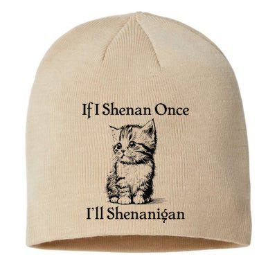 If I Shenan Once ILl Shenanigan Cute Cat St Patricks Day Sustainable Beanie