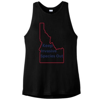 Idaho Invasive Species Out Ladies PosiCharge Tri-Blend Wicking Tank