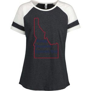 Idaho Invasive Species Out Enza Ladies Jersey Colorblock Tee