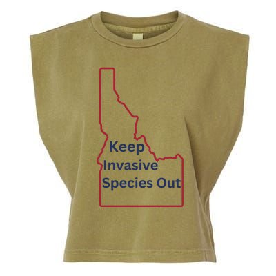 Idaho Invasive Species Out Garment-Dyed Women's Muscle Tee