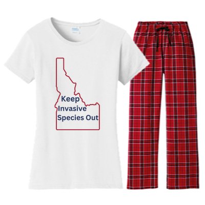 Idaho Invasive Species Out Women's Flannel Pajama Set