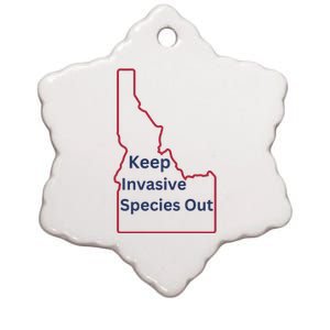 Idaho Invasive Species Out Ceramic Star Ornament