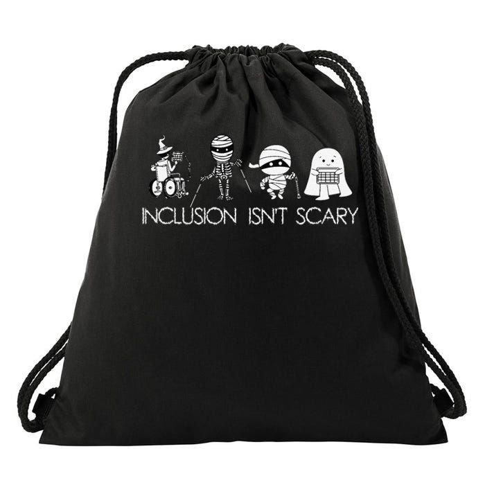 Inclusion IsnT Scary Slp Halloween Sped Teacher Ghost Mummy Gift Drawstring Bag