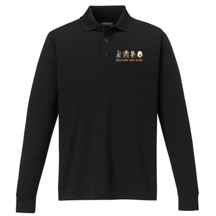 Inclusion IsnT Scary Slp Halloween Sped Teacher Performance Long Sleeve Polo