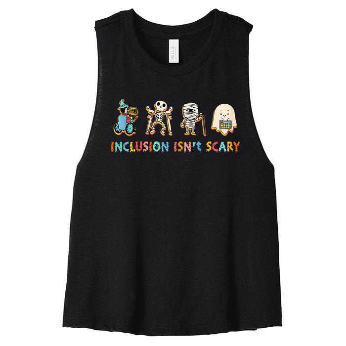 Inclusion IsnT Scary Slp Halloween Sped Teacher Women's Racerback Cropped Tank