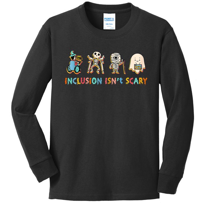 Inclusion IsnT Scary Slp Halloween Sped Teacher Kids Long Sleeve Shirt