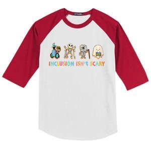 Inclusion IsnT Scary Slp Halloween Sped Teacher Kids Colorblock Raglan Jersey