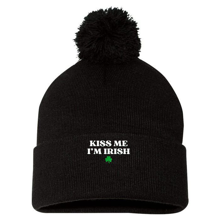  I'm Irish Shamrock St Patricks Day Pom Pom 12in Knit Beanie