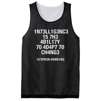 Intelligence Is The Ability To Adapt To Change Funny Mesh Reversible Basketball Jersey Tank