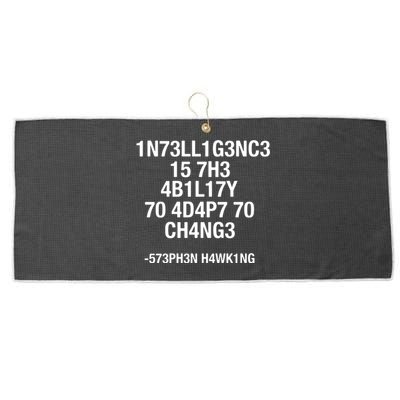 Intelligence Is The Ability To Adapt To Change Funny Large Microfiber Waffle Golf Towel