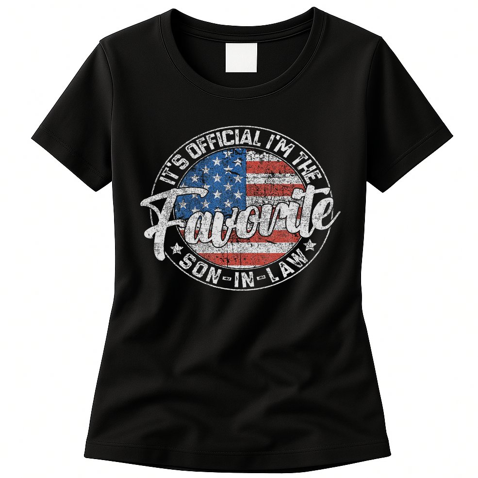 It's I'm The Favorite Son In Law Funny Vintage Womens T-Shirt