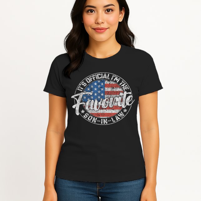 It's I'm The Favorite Son In Law Funny Vintage Womens T-Shirt