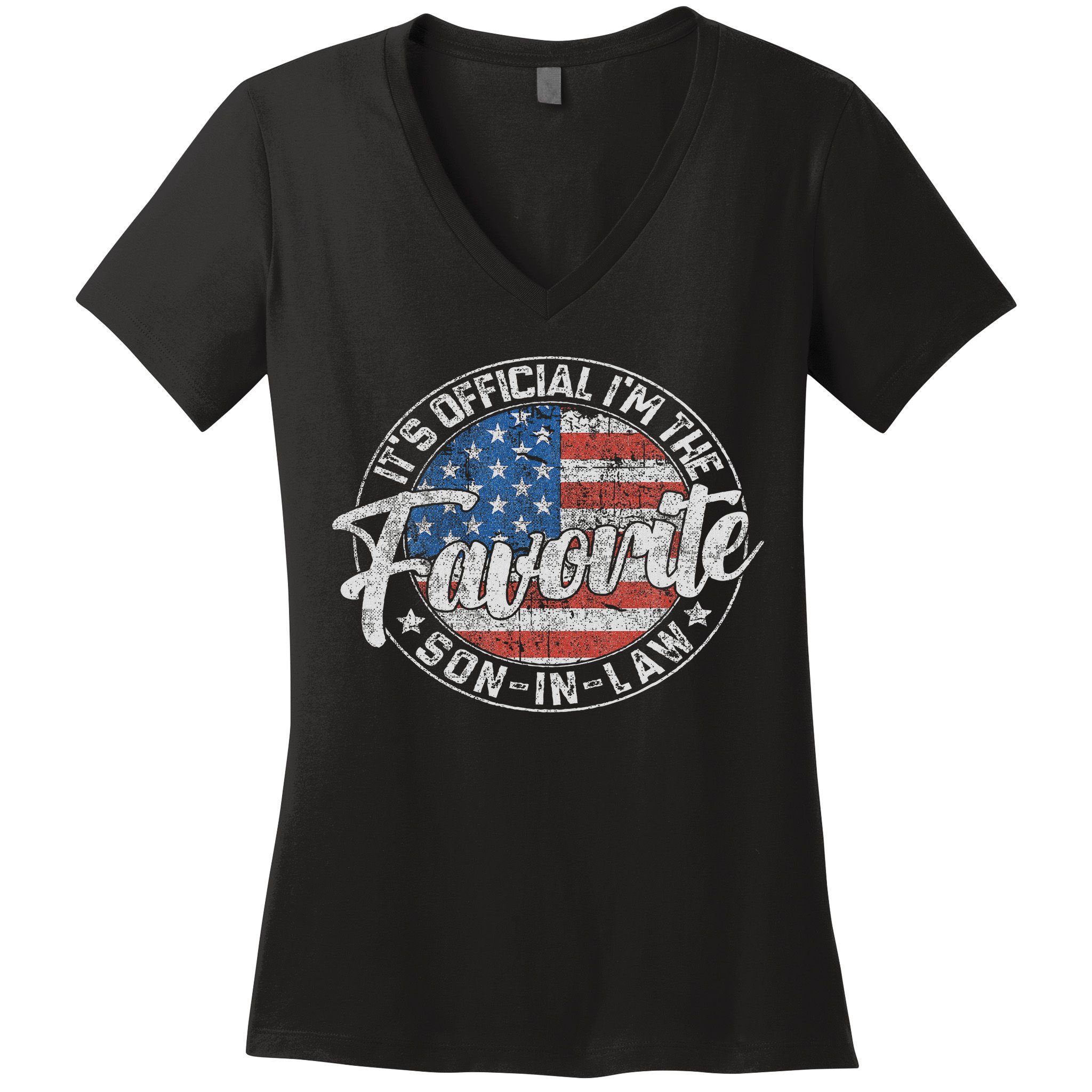 It's I'm The Favorite Son In Law Funny Vintage Women's V-Neck T-Shirt