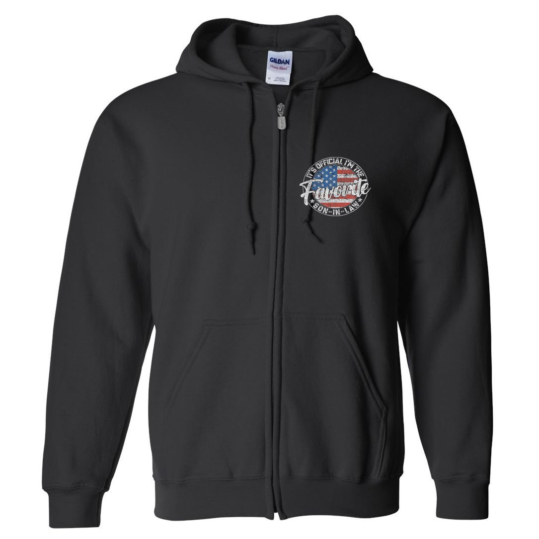 It's I'm The Favorite Son In Law Funny Vintage Full Zip Hoodie
