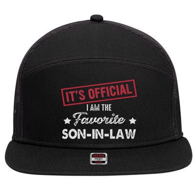 It's I'm The Favorite Son In Law 7 Panel Mesh Trucker Snapback Hat