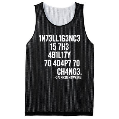 Intelligence Is The Ability To Adapt To Change Mesh Reversible Basketball Jersey Tank