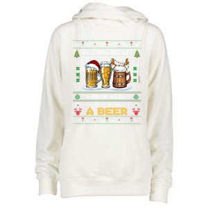 It Is The Most Wonderful Time Beer Ugly Xmas Gift Womens Funnel Neck Pullover Hood