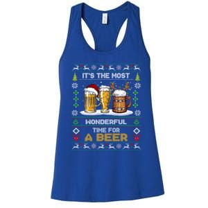 It Is The Most Wonderful Time Beer Ugly Xmas Gift Women's Racerback Tank