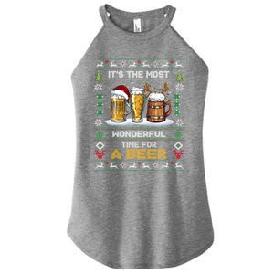 It Is The Most Wonderful Time Beer Ugly Xmas Gift Women's Perfect Tri Rocker Tank