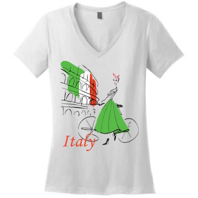 Italy Women's V-Neck T-Shirt