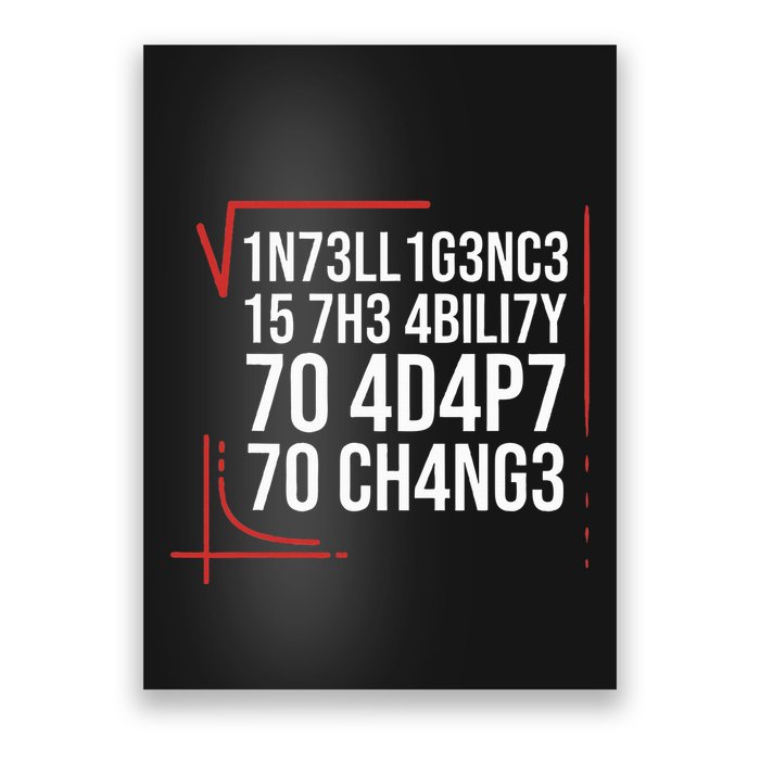 Intelligence Is The Ability To Adapt To Change Smart People Poster
