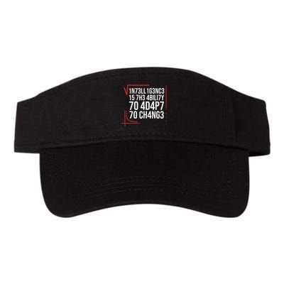 Intelligence Is The Ability To Adapt To Change Smart People Valucap Bio-Washed Visor