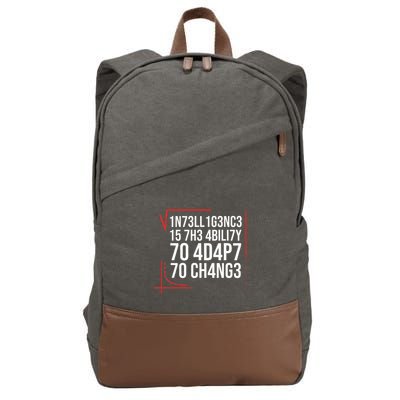 Intelligence Is The Ability To Adapt To Change Smart People Cotton Canvas Backpack
