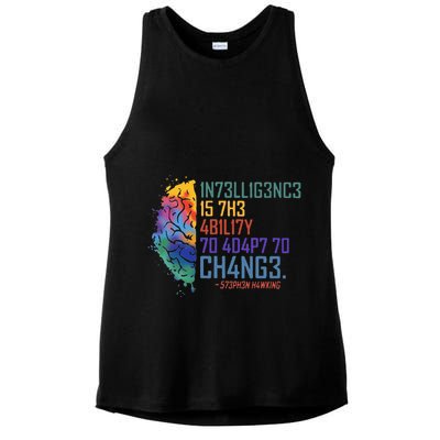 Intelligence Is The Ability To Adapt To Change Ladies PosiCharge Tri-Blend Wicking Tank