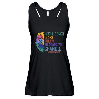 Intelligence Is The Ability To Adapt To Change Ladies Essential Flowy Tank