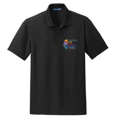 Intelligence Is The Ability To Adapt To Change Dry Zone Grid Polo