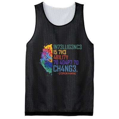Intelligence Is The Ability To Adapt To Change Mesh Reversible Basketball Jersey Tank