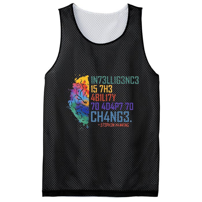 Intelligence Is The Ability To Adapt To Change Mesh Reversible Basketball Jersey Tank