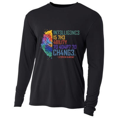 Intelligence Is The Ability To Adapt To Change Cooling Performance Long Sleeve Crew