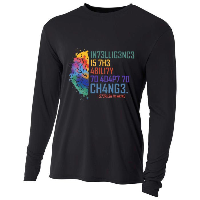 Intelligence Is The Ability To Adapt To Change Cooling Performance Long Sleeve Crew