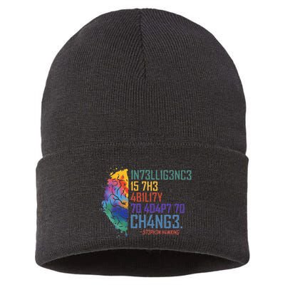 Intelligence Is The Ability To Adapt To Change Sustainable Knit Beanie
