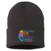 Intelligence Is The Ability To Adapt To Change Sustainable Knit Beanie