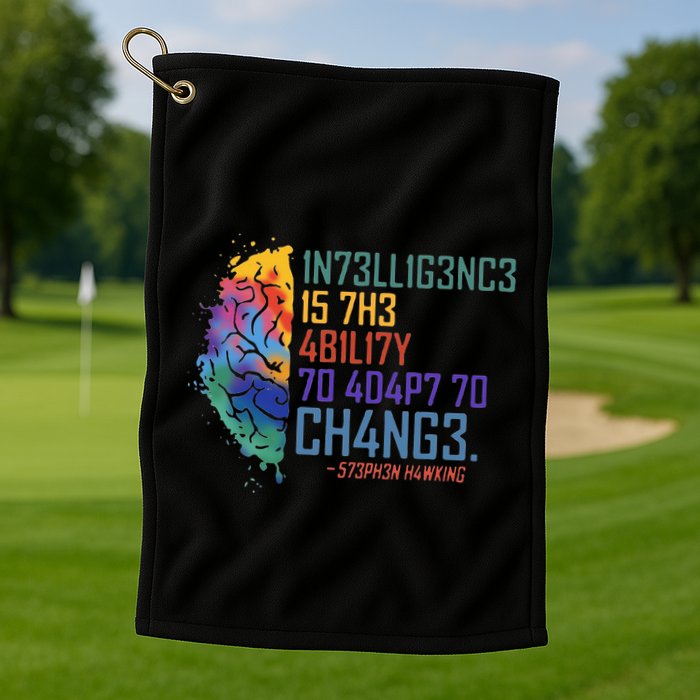Intelligence Is The Ability To Adapt To Change Golf Towel