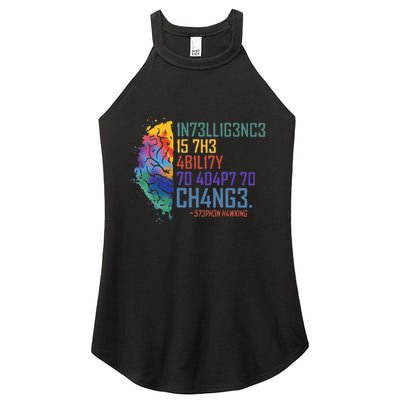 Intelligence Is The Ability To Adapt To Change Women's Perfect Tri Rocker Tank