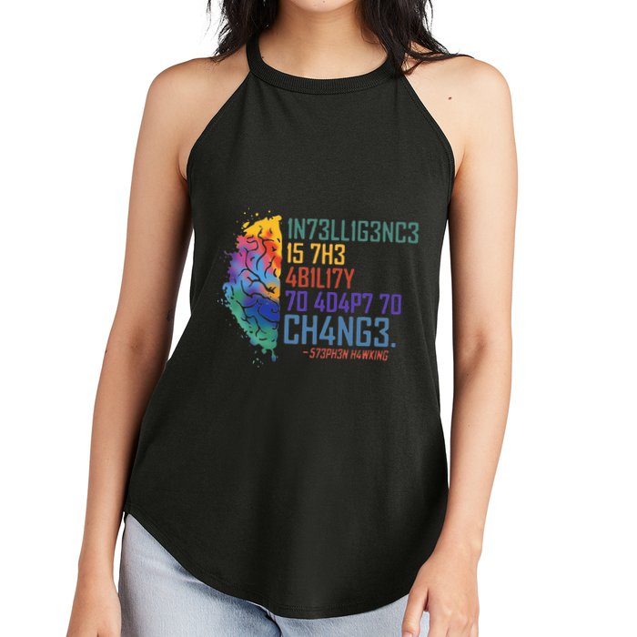 Intelligence Is The Ability To Adapt To Change Women's Perfect Tri Rocker Tank