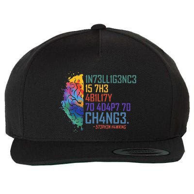 Intelligence Is The Ability To Adapt To Change Wool Snapback Cap