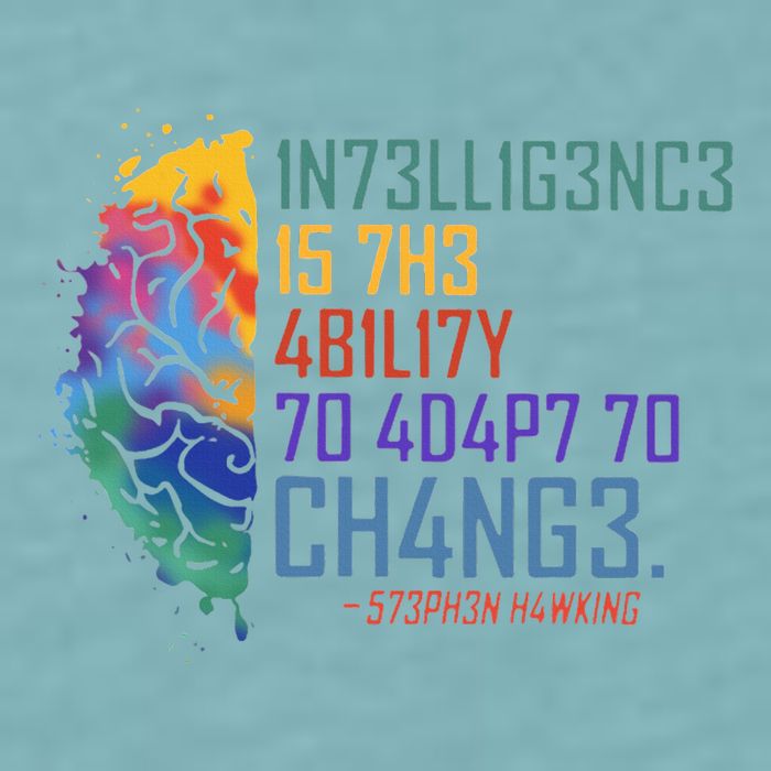 Intelligence Is The Ability To Adapt To Change Sueded Cloud Jersey T-Shirt