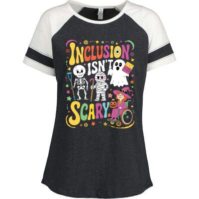 Inclusion IsnT Too Scary Ghost Slp Halloween Sped Teacher Enza Ladies Jersey Colorblock Tee