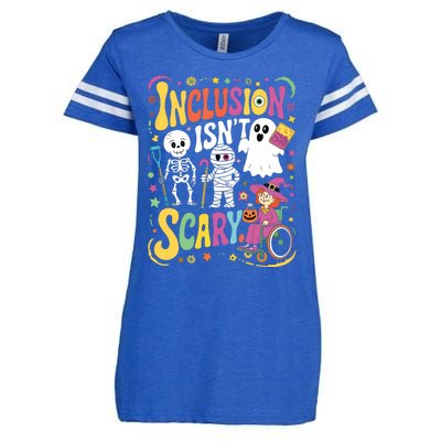 Inclusion IsnT Too Scary Ghost Slp Halloween Sped Teacher Enza Ladies Jersey Football T-Shirt