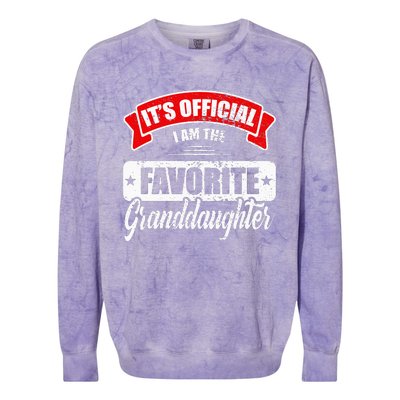 Its Im The Favorite Granddaughter Colorblast Crewneck Sweatshirt