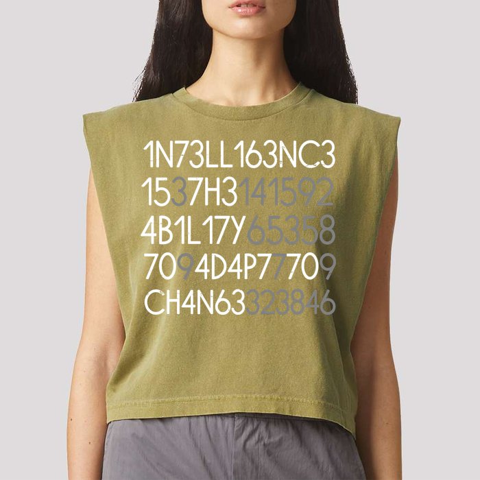 Intelligence Is The Ability To Adapt To Change Garment-Dyed Women's Muscle Tee
