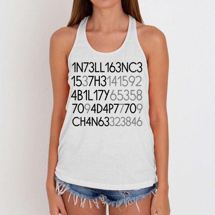 Intelligence Is The Ability To Adapt To Change Women's Knotted Racerback Tank